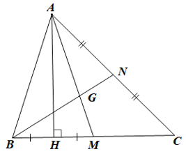 Cho tam giác ABC có hai đường trung tuyến AM và BN cắt nhau tại G