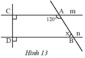 Cho Hình 13: a) Vì sao m // n?; b) Tính số đo x của góc ABD