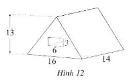 Một khối bê tông hình lăng trụ đứng tam giác, bên trong khoét một cái lỗ có kích thước như Hình 12