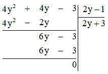 Tính chiều dài của một hình chữ nhật có diện tích bằng 4y^2 + 4y - 3 (cm^2)