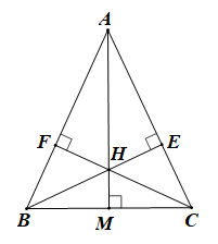 Cho tam giác ABC cân tại A, hai đường cao BE và CF cắt nhau tại H