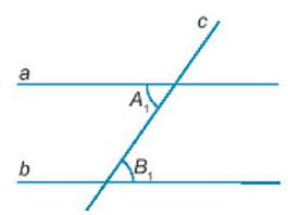 Cho định lí: “Một đường thẳng cắt hai đường thẳng song song thì tạo thành cặp góc so le trong bằng nhau