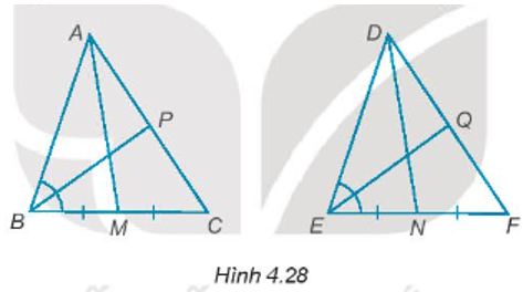 Cho tam giác ABC bằng tam giác DEF (H.4.28)