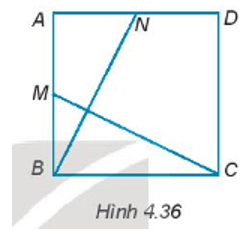 Cho hình vuông ABCD. Gọi M và N lần lượt là trung điểm của AB và AD (H.4.36)
