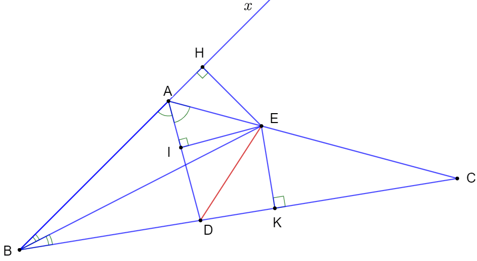 Tam giác ABC có AD, BE là hai đường phân giác và góc BAC = 120 độ