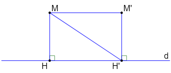 Cho hai điểm phân biệt M, M’ ở cùng phía đối với đường thẳng d (M, M’ không thuộc d)