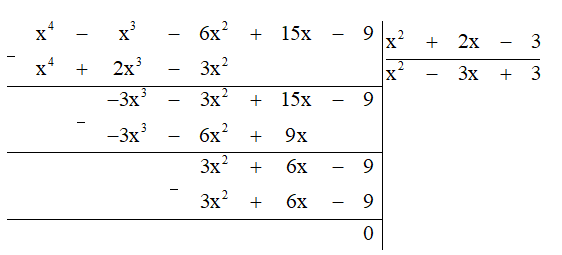 Cho đa thức F(x) = x^4 − x^3 − 6x^2 + 15x − 9
