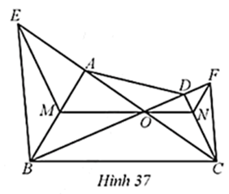 Trong Hình 37, cho O là giao điểm hai đường chéo AC và BD của tứ giác ABCD