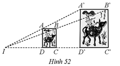 Quan sát Hình 52, biết các điểm A, B, C, D lần lượt là trung điểm của các đoạn