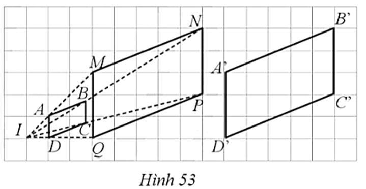 Trong Hình 53, các điểm A, B, C, D lần lượt là các điểm nằm trên các đoạn thẳng