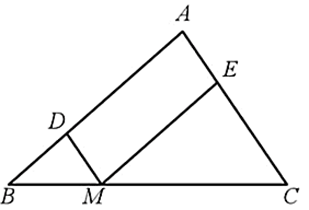 Cho tam giác ABC, điểm M thuộc cạnh BC sao cho MC = 2MB. Đường thẳng qua M