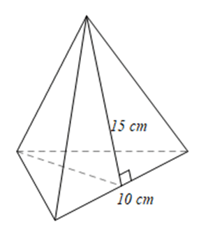 Tính diện tích xung quanh của hình chóp tam giác đều có cạnh đáy 10 cm