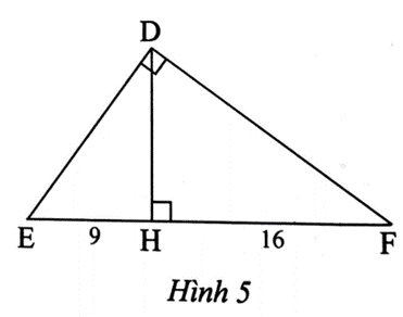Quan sát Hình 5. a) Chứng minh rằng tam giác HDE đồng dạng tam giác HFD