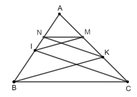 Cho tam giác ABC có I thuộc AB và K thuộc AC. Kẻ IM // BK (M thuộc AC)