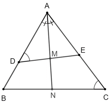 Cho tam giác ABC có ba góc nhọn. Trên cạnh AB lấy điểm D, trên cạnh AC lấy điểm E
