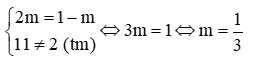 Cho hai hàm số y = 2mx + 11 và y = (1 – m)x + 2
