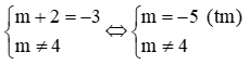 Nếu hai đường thẳng d1 y = –3x + 4 và d2 y = (m + 2)x + m