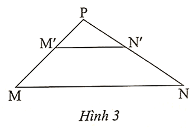 Cho tam giác MNP có có M'N' // MN (Hình 3). Đẳng thức nào sau đây sai?