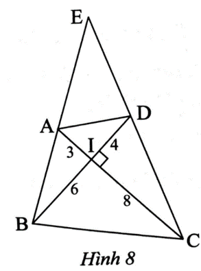 Trong Hình 8, cho tam giác BEC (BE < BC). Cho biết AC vuông góc BD