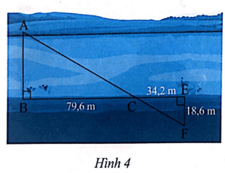 Tính khoảng cách AB của một khúc sông trong Hình 4
