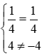 Cho hai đường thẳng y = 1/4 x + 4 và y = 1/4 x - 4