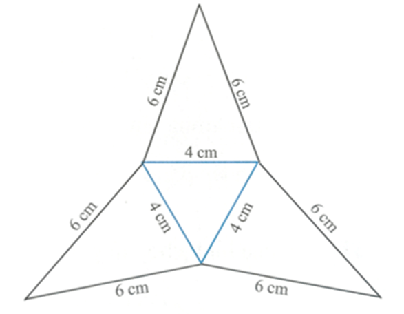 Tạo lập hình chóp tam giác đều có độ dài cạnh đáy 4 cm, độ dài cạnh bên 6 cm