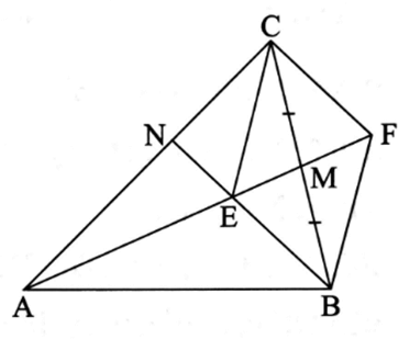 Cho tam giác ABC có AM là đường trung tuyến (M ∈ BC). Lấy điểm E thuộc AM