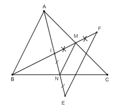 Cho tam giác ABC có M, N lần lượt là trung điểm của AC, BC