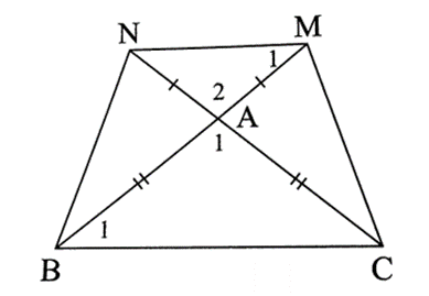 Cho tam giác ABC cân tại A. Trên tia đối của tia AB lấy điểm M