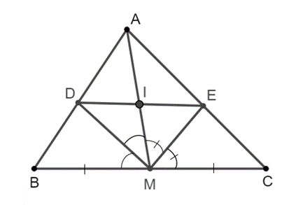 Cho tam giác ABC có đường trung tuyến AM (M thuộc BC). Tia phân giác của góc AMB