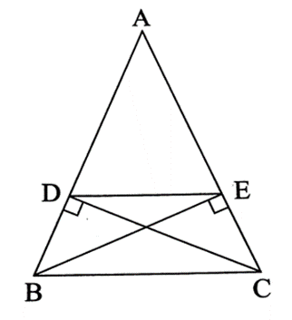 Cho tam giác ABC cân tại A, có hai đường cao là BE và CD (D ∈ AB, E ∈ AC)