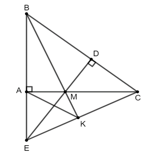 Cho tam giác ABC vuông tại A (AB < AC), M là điểm bất kì trên cạnh AC