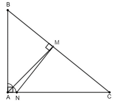 Cho tam giác ABC vuông tại A. Tia phân giác của góc A cắt cạnh huyền BC tại M