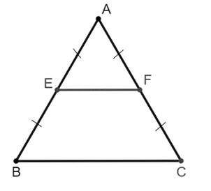 Cho tam giác ABC đều cạnh bằng 1 dm. Gọi E, F lần lượt là trung điẻm AB, AC