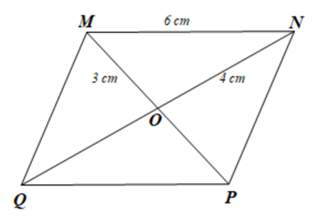 Cho hình bình hành MNPQ có O là giao điểm của hai đường chéo