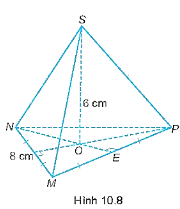 Cho hình chóp tam giác đều S.MNP có cạnh đáy bằng 8 cm, đường cao