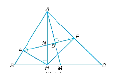 Cho tam giác ABC có đường cao AH. Lấy các điểm E, F lần lượt