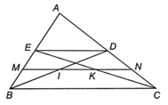 Cho tam giác ABC, các đường trung tuyến BD CE. Gọi M N theo thứ tự là trung điểm của BE CD