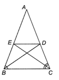Cho tam giác ABC cân tại A, các đường phân giác BD CE