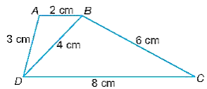 Cho tứ giác ABCD với AB = 2 cm, AD = 3 cm, BD = 4 cm, BC = 6 cm, CD = 8 cm. Chứng minh rằng