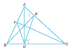 Cho tam giác nhọn ABC có các đường cao AD, BE, CF
