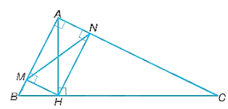 Cho tam giác ABC vuông tại A có đường cao AH. Gọi M, N lần lượt là chân đường vuông góc