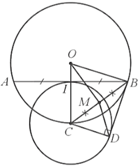 Cho đường tròn (O) và dây AB khác đường kính, Kẻ bán kính OC đi qua trung điểm I của đoạn thẳng AB