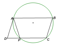 Cho hình bình hành ABCD. Đường tròn đi qua ba điểm A, B, C cắt cạnh CD ở P