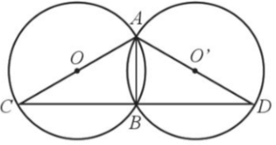 Cho hai đường tròn (O; R) và (O’; R) cắt nhau tại hai điểm A, B, Kẻ đường kính AC của đường tròn (O)