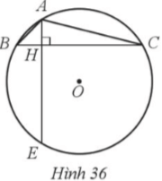 Cho đường tròn (O; 1 dm) và ba điểm A, B, C nằm trên đường tròn sao cho góc ABC = 45 độ,  góc ACB = 15 độ