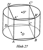 Cho hình lập phương ABCD.A’B’C’D’ có thể tích bằng 27a^3. Hình trụ (T) có hai đáy