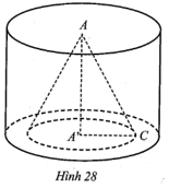 Từ một khối gỗ hình trụ (T) với hai đường tròn đáy là (A; R), (A’; R) và đường cao AA’ = h