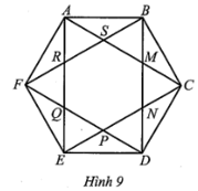 Ở Hình 9 biết ABCDEF là lục giác đều, chứng minh rằng lục giác MNPQRS cũng là lục giác đều