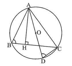 Cho tam giác ABC có đường cao AH (H ∈ BC) và nội tiếp đường tròn (O)